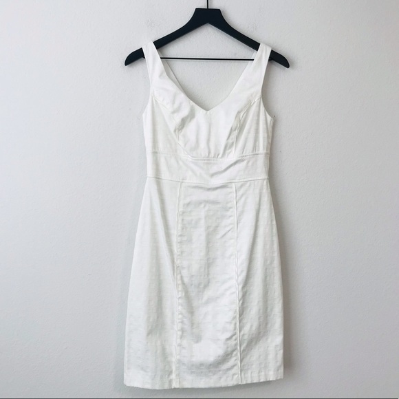 Y2K Corey P Early 2000s Sleeveless Textured White Ivory Cocktail Party Dress - Picture 2 of 9